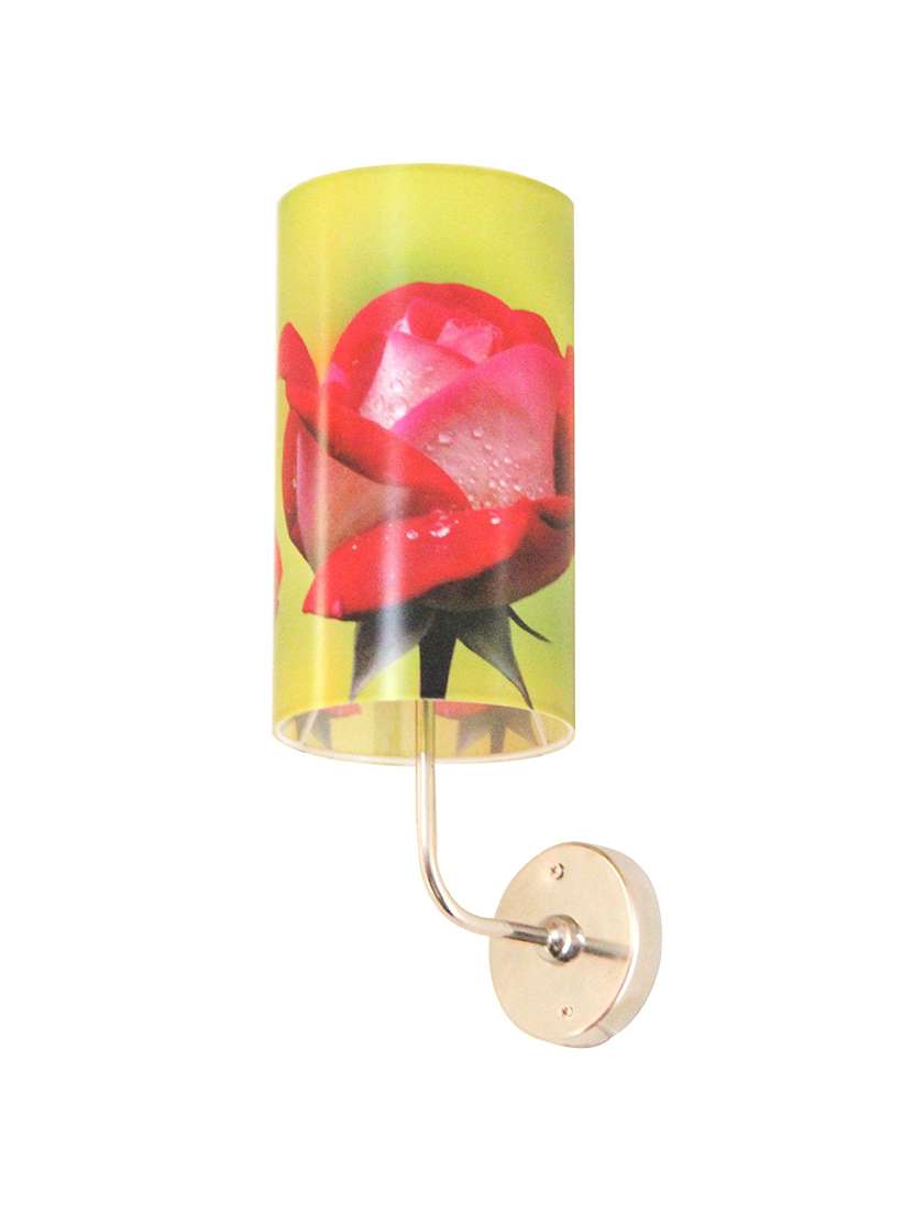 handmade plastic with colored paper sheet crafted floral sceneted wall sconce lamp