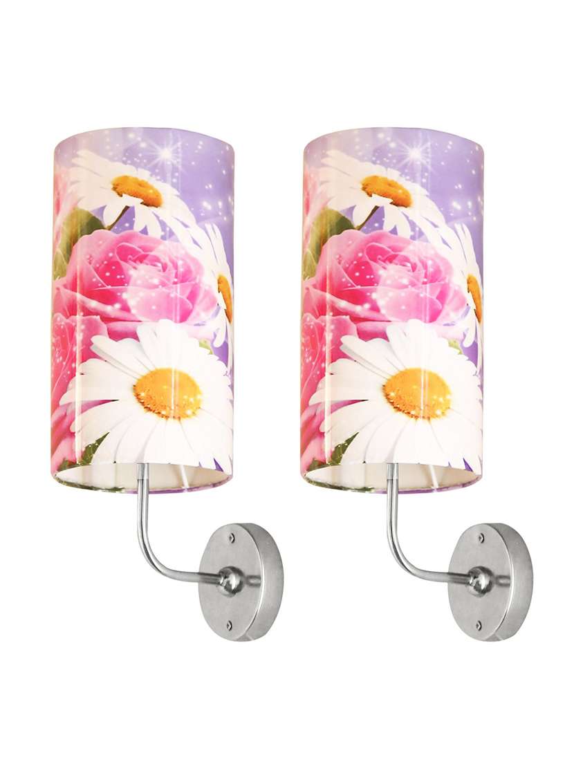 handmade plastic with color paper sheet crafted sceneted wall sconce lamp (set of 2)