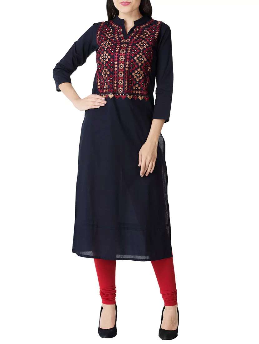 embroidered straight kurta