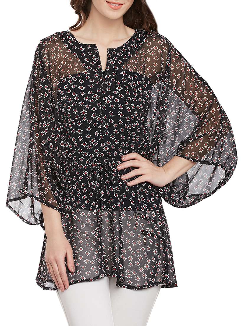 black floral kaftan