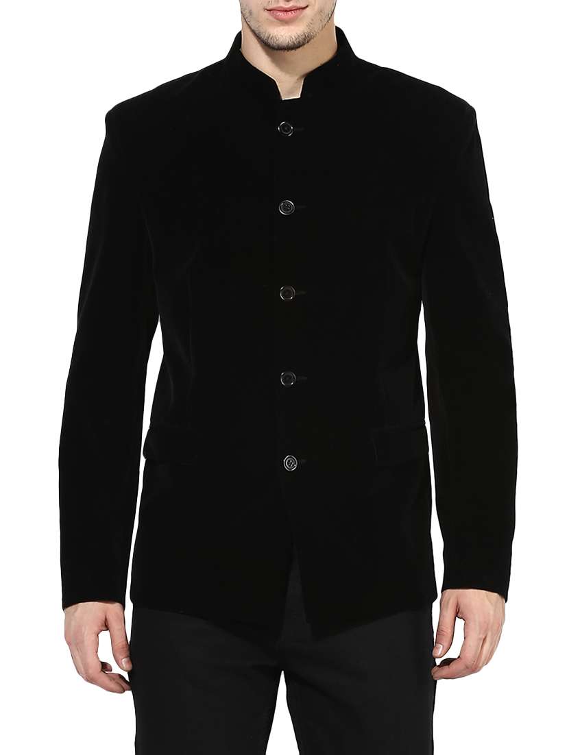 black velvet bandhgala blazer