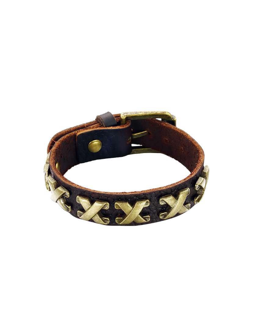 brown leather bracelet