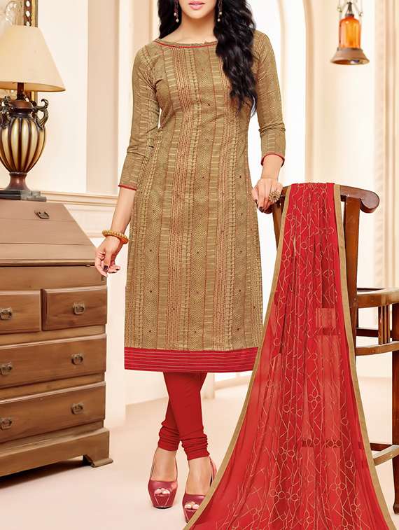 embroidered unstitched churidaar suit