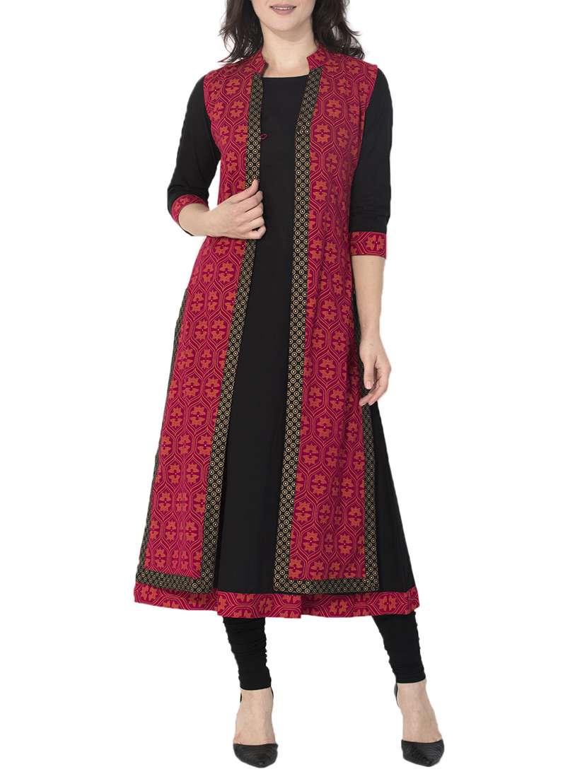 printed layered kurta