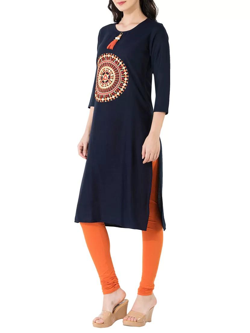 solid straight kurta - 14615213 - Standard Image - 1