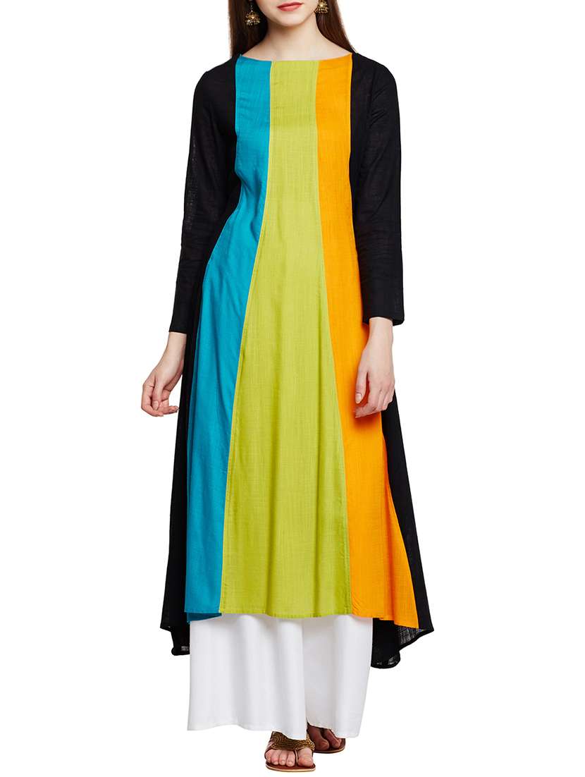 green rayon high-low kurta