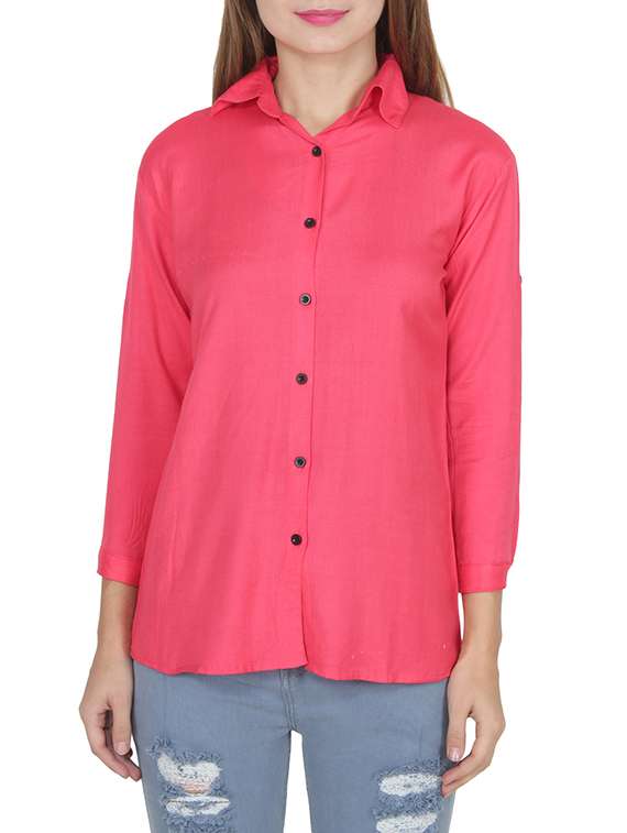 pink solid shirt
