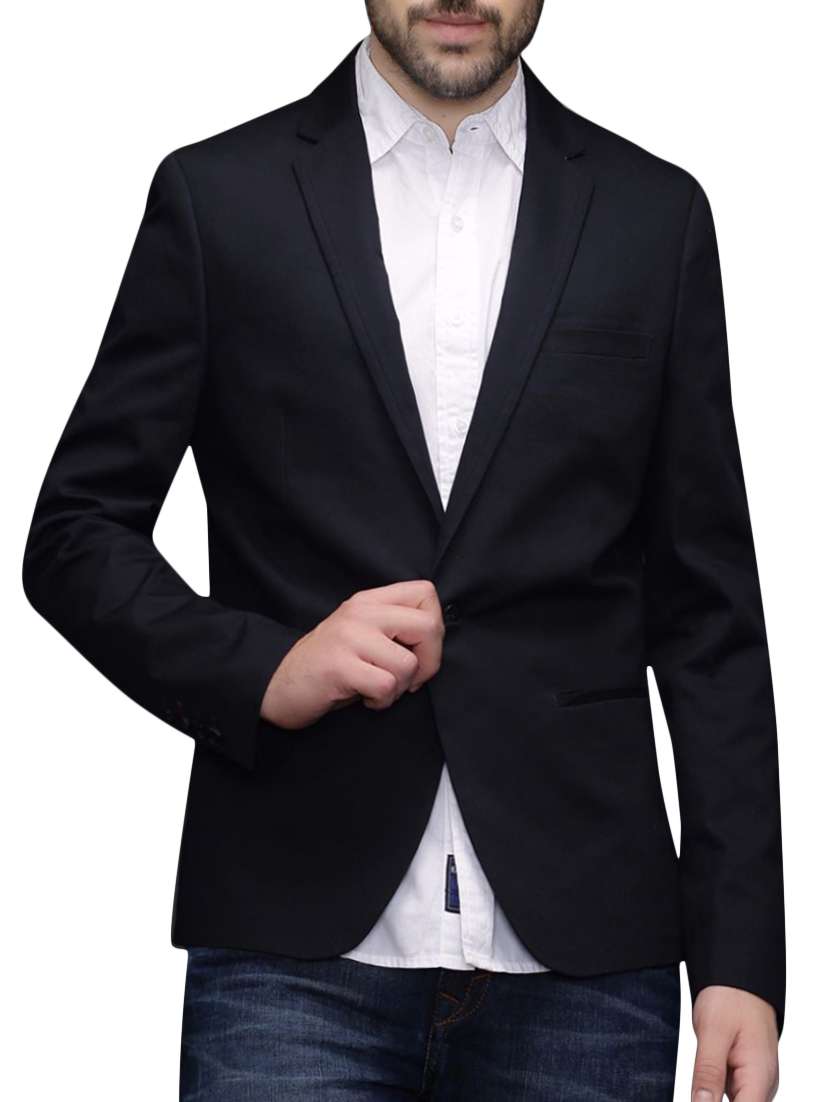 black cotton formal blazer