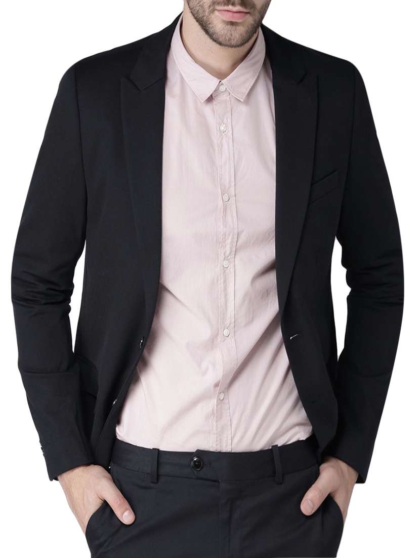 black cotton formal blazer