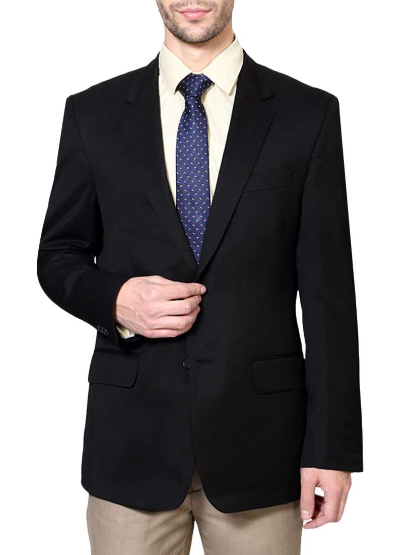 black cotton formal blazer