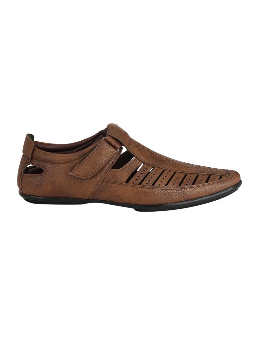 tan leather slip on sandals - 14617794 - Standard Image - 1