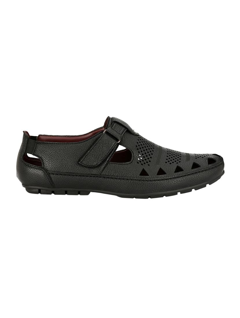 black leather slip on sandals - 14617795 - Standard Image - 1