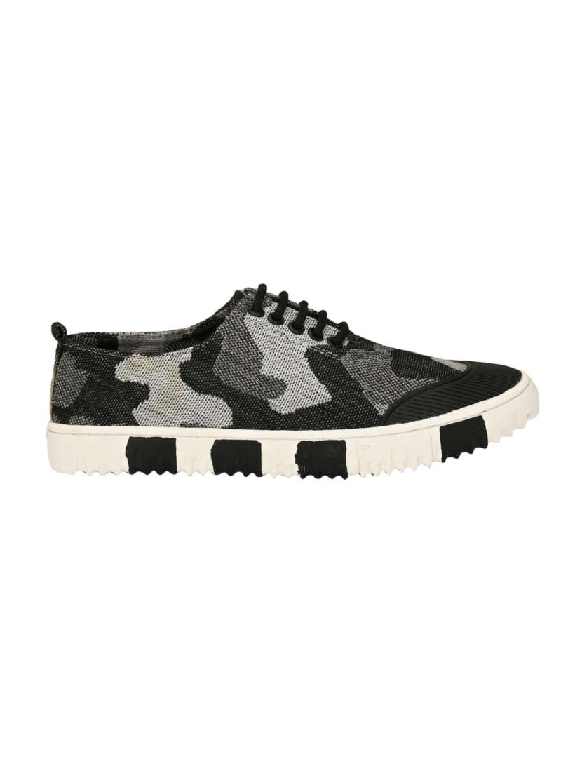 black canvas lace up sneaker - 14617815 -  Standard Image - 1