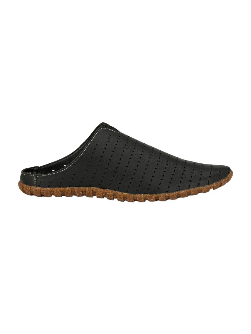 black leatherette slip on mules - 14617845 - Standard Image - 1