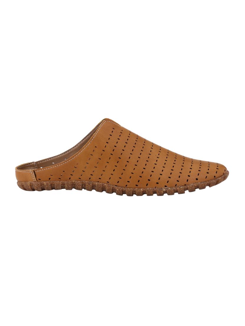 tan leatherette slip on mules - 14617847 - Standard Image - 1