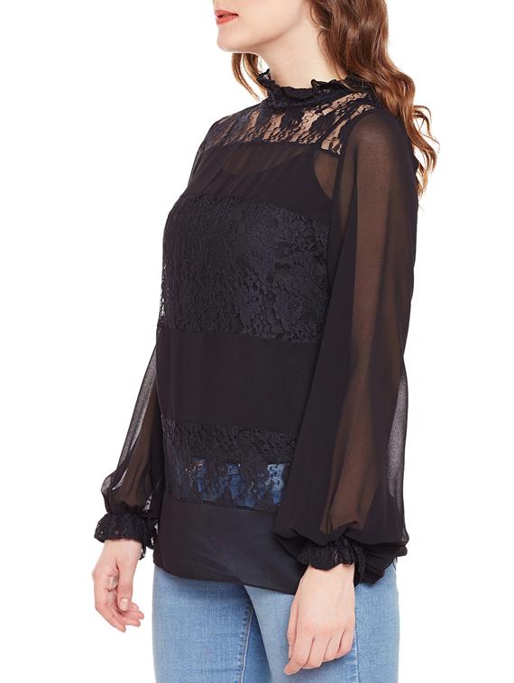 black printed top - 14618943 -  Standard Image - 1