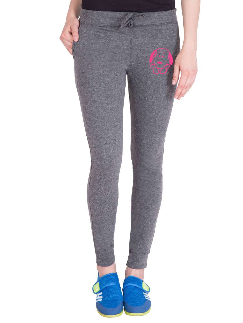 grey printed track pant