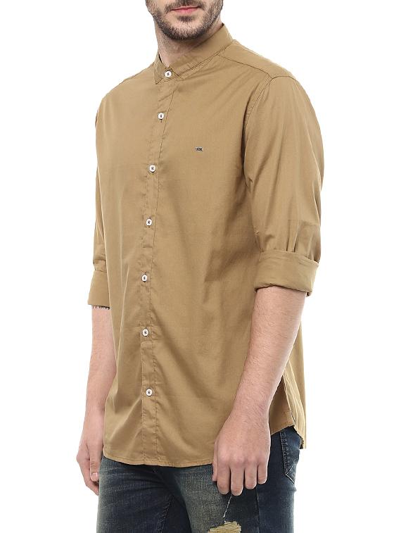 brown cotton casual shirt - 14626022 - Standard Image - 1
