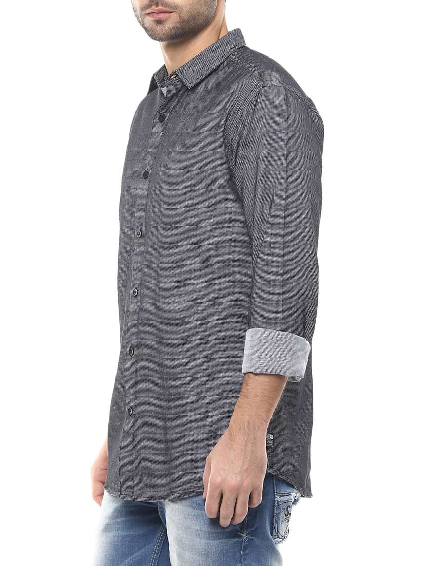 grey cotton casual shirt - 14626031 -  Standard Image - 1