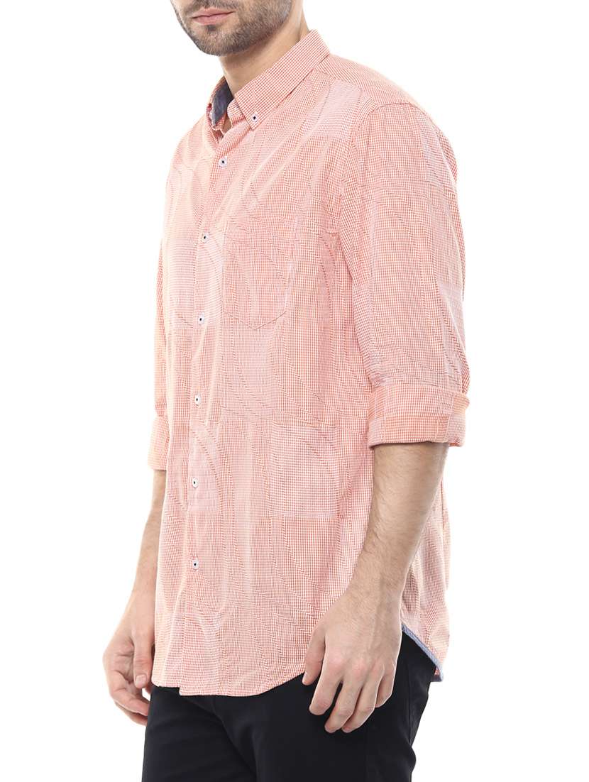 orange cotton casual shirt - 14626044 -  Standard Image - 1
