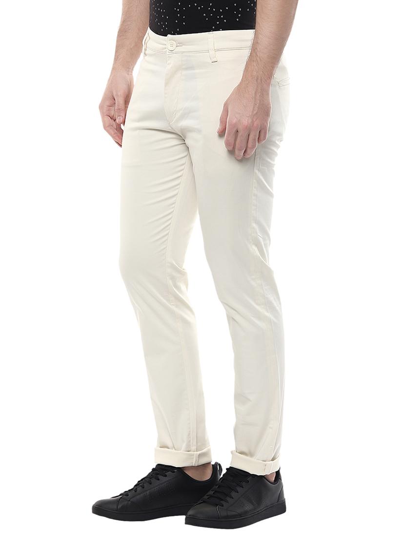 white cotton chinos casual trousers - 14626097 - Standard Image - 1