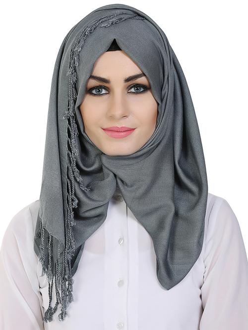 momin libas grey viscose stole - 14626501 - Standard Image - 0