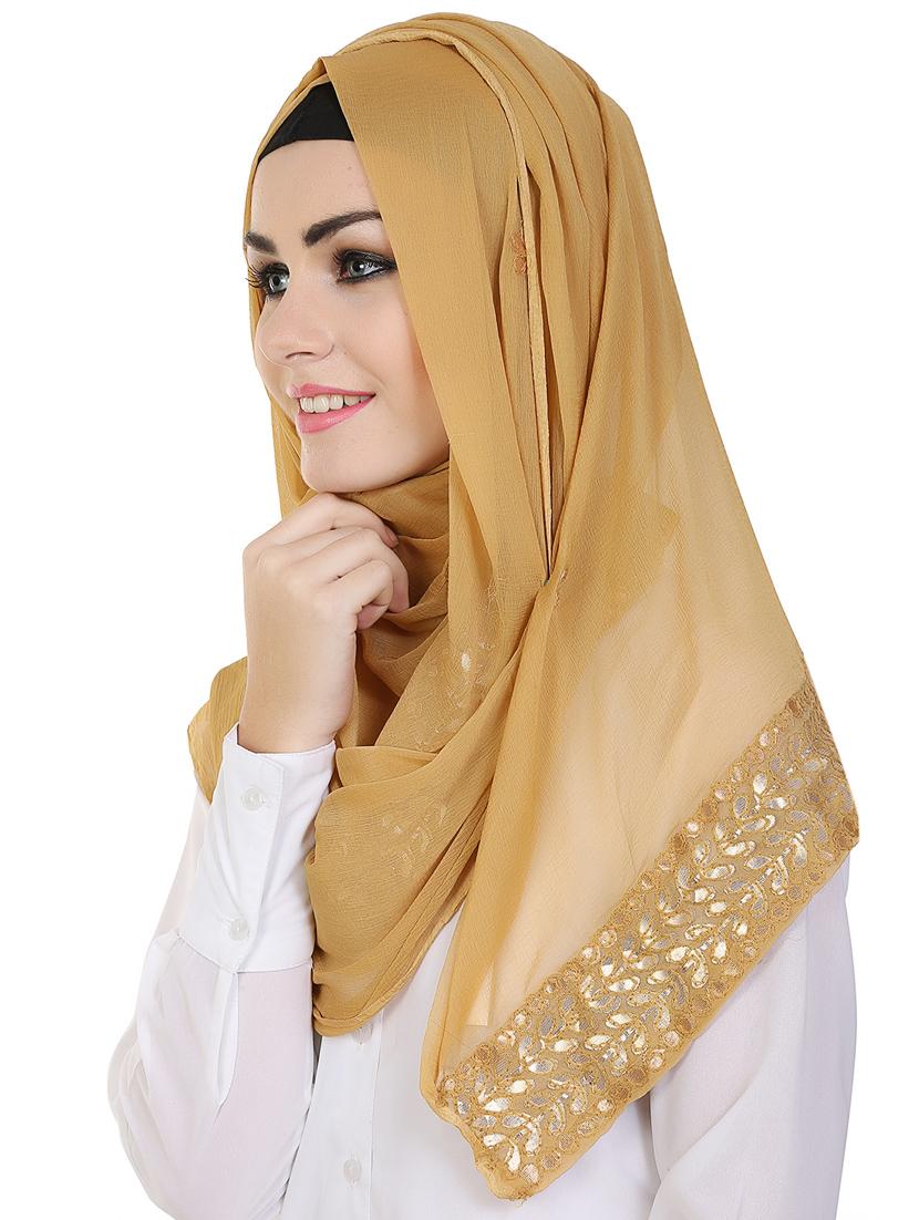momin libas brown chiffon stole - 14626523 -  Standard Image - 1