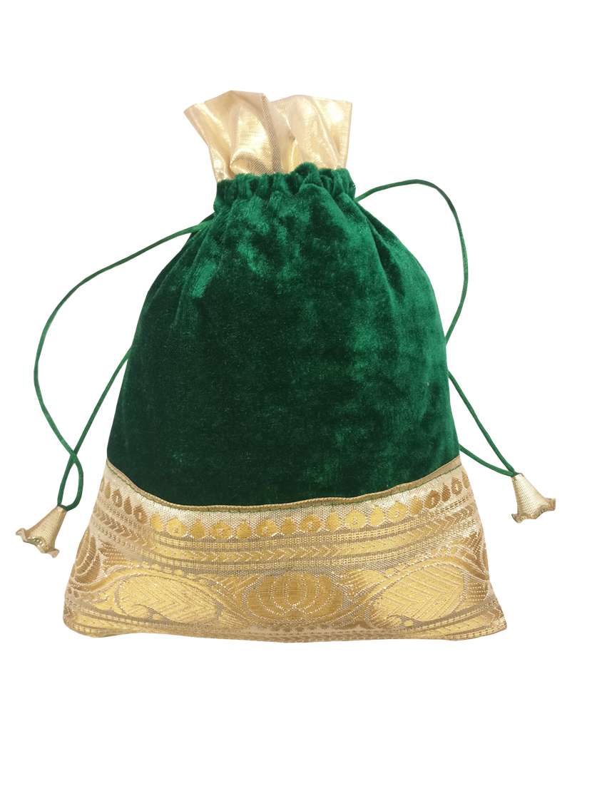 green velvet regular potli