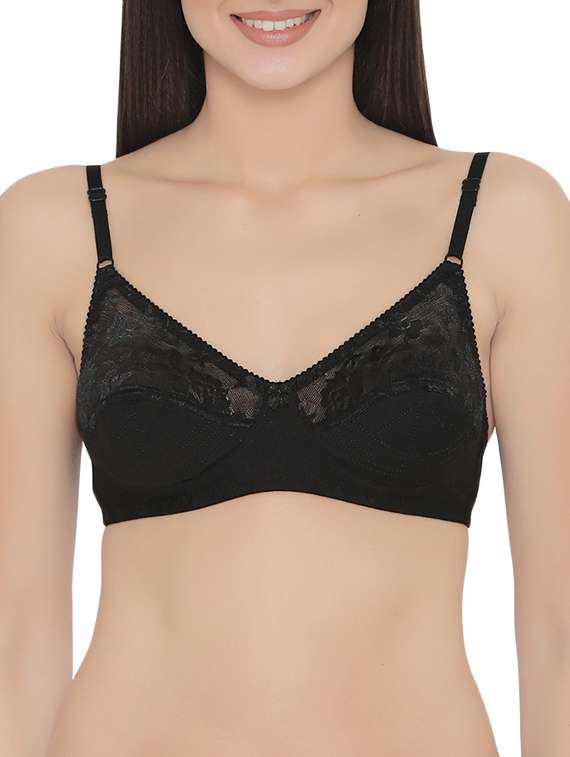 floral patch lace detail bra 