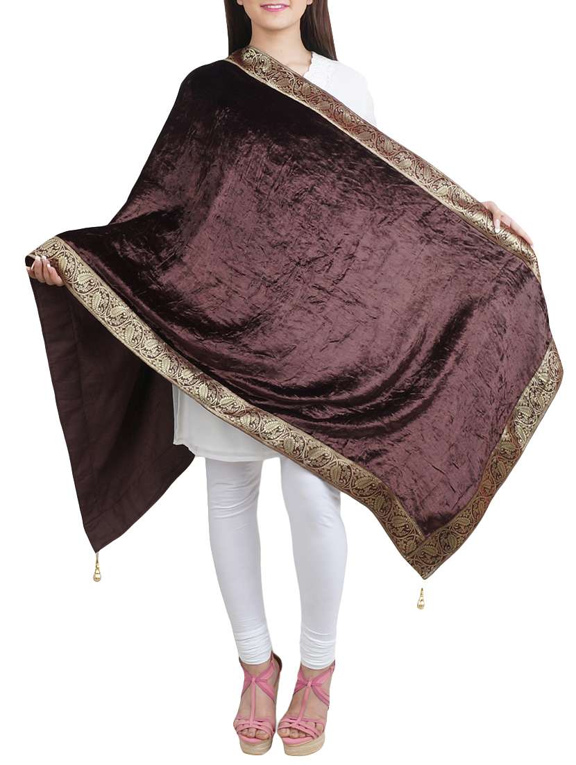 brown velvet shawl - 14634656 -  Standard Image - 1