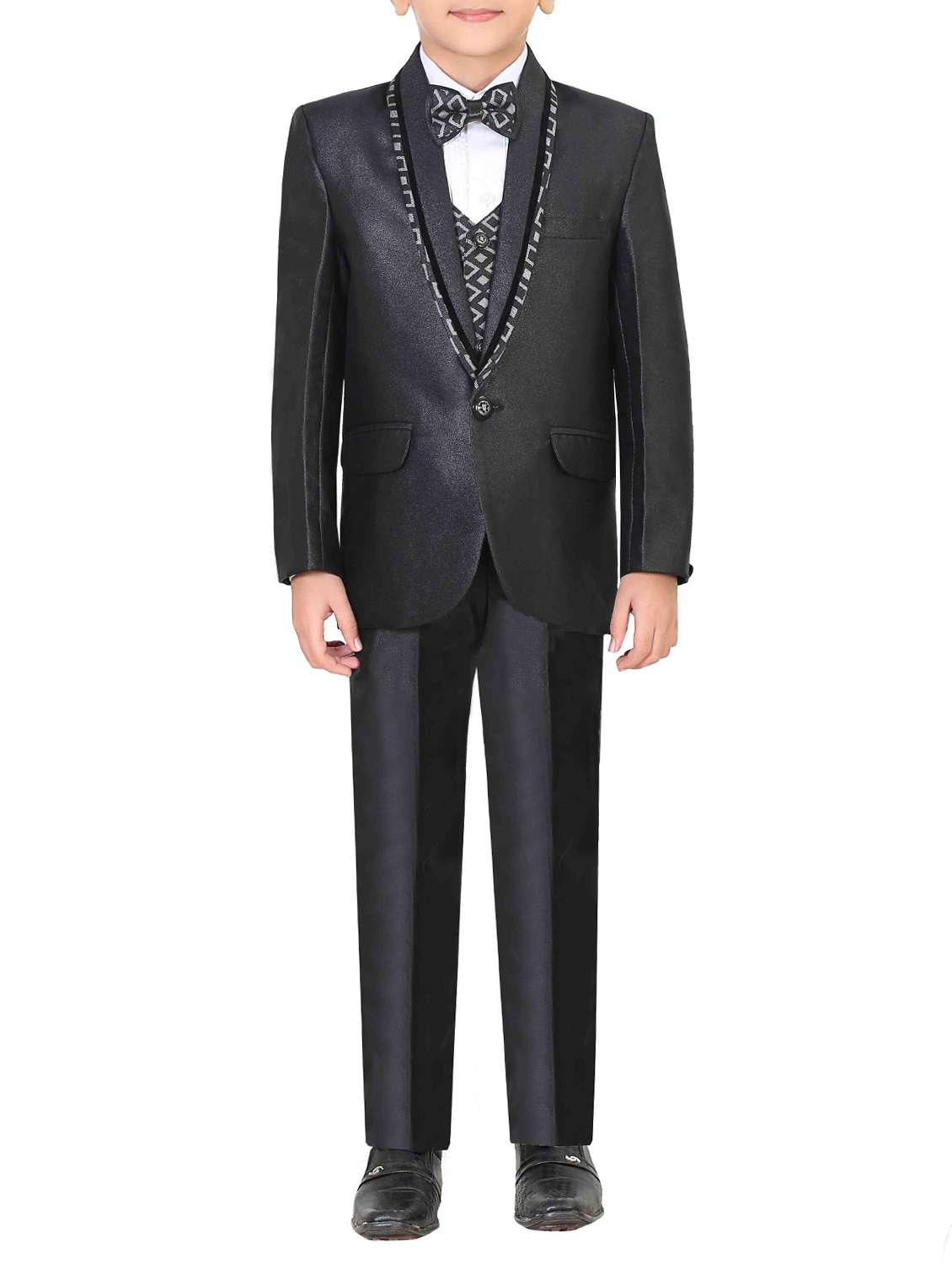 black cotton blend suit set
