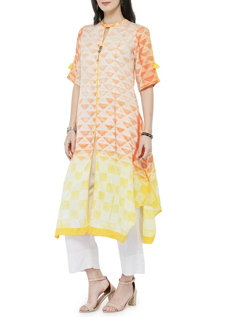 orange kurta pant set - 14646470 - Standard Image - 1