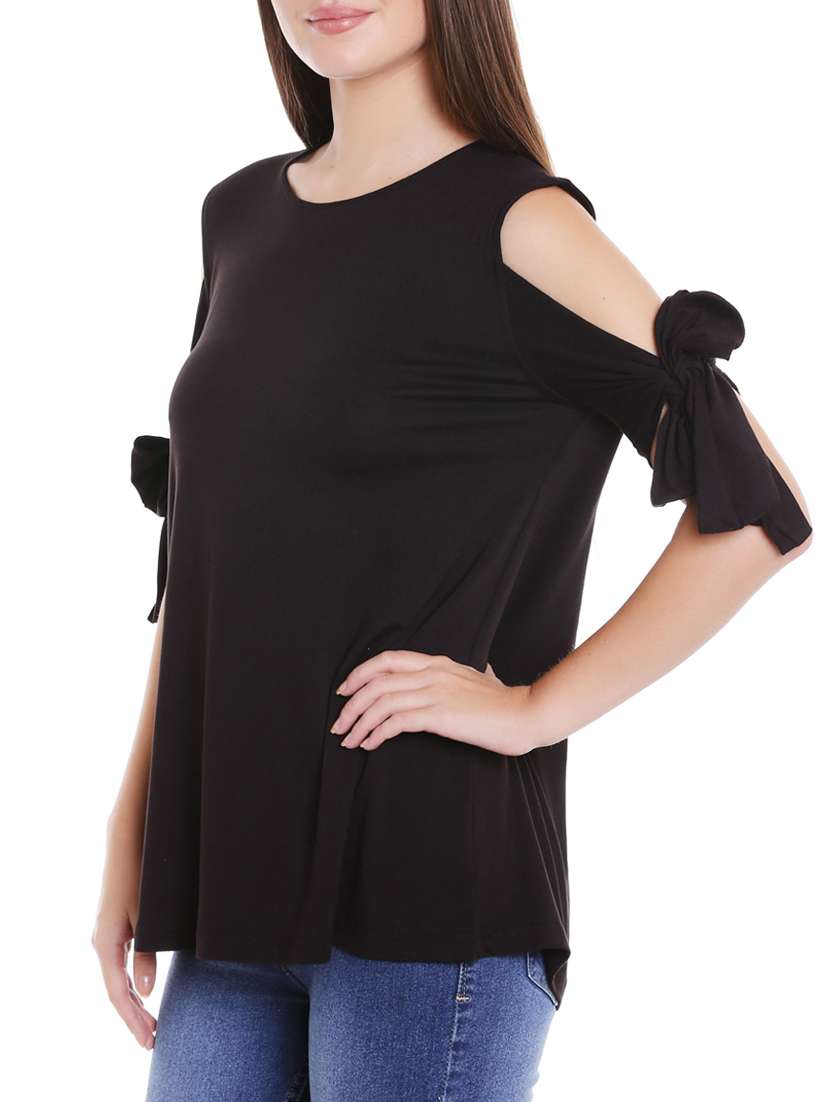black solid a-line tunic - 14654248 -  Standard Image - 1
