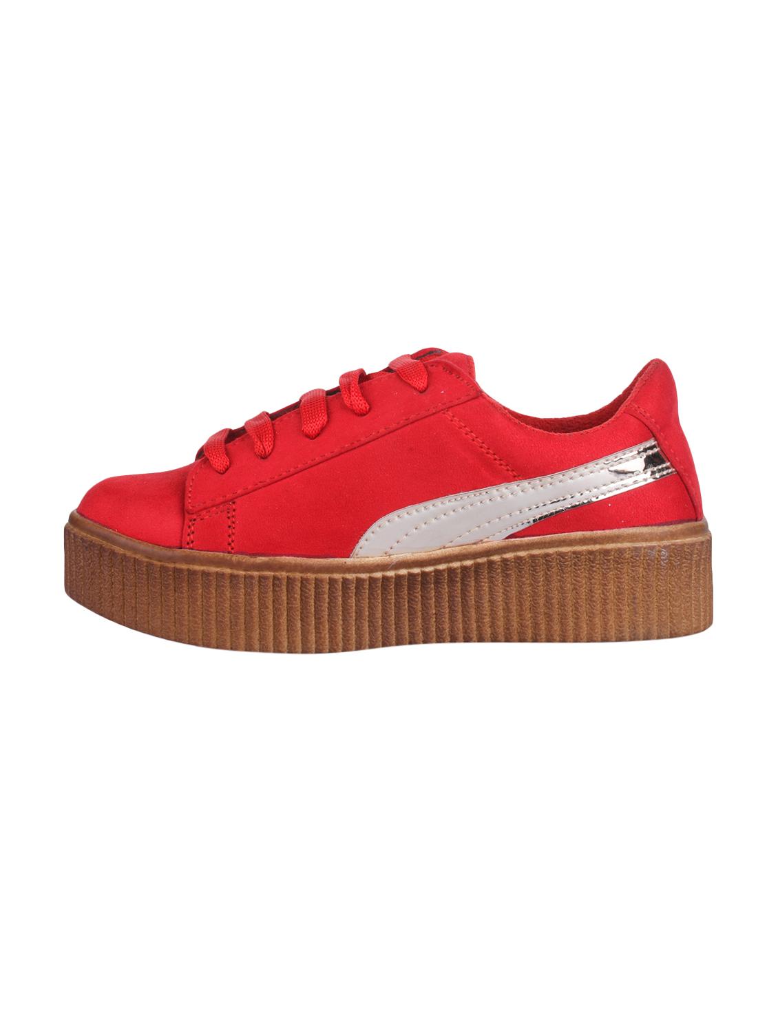 red suede laceup sneakers - 14659798 - Standard Image - 1