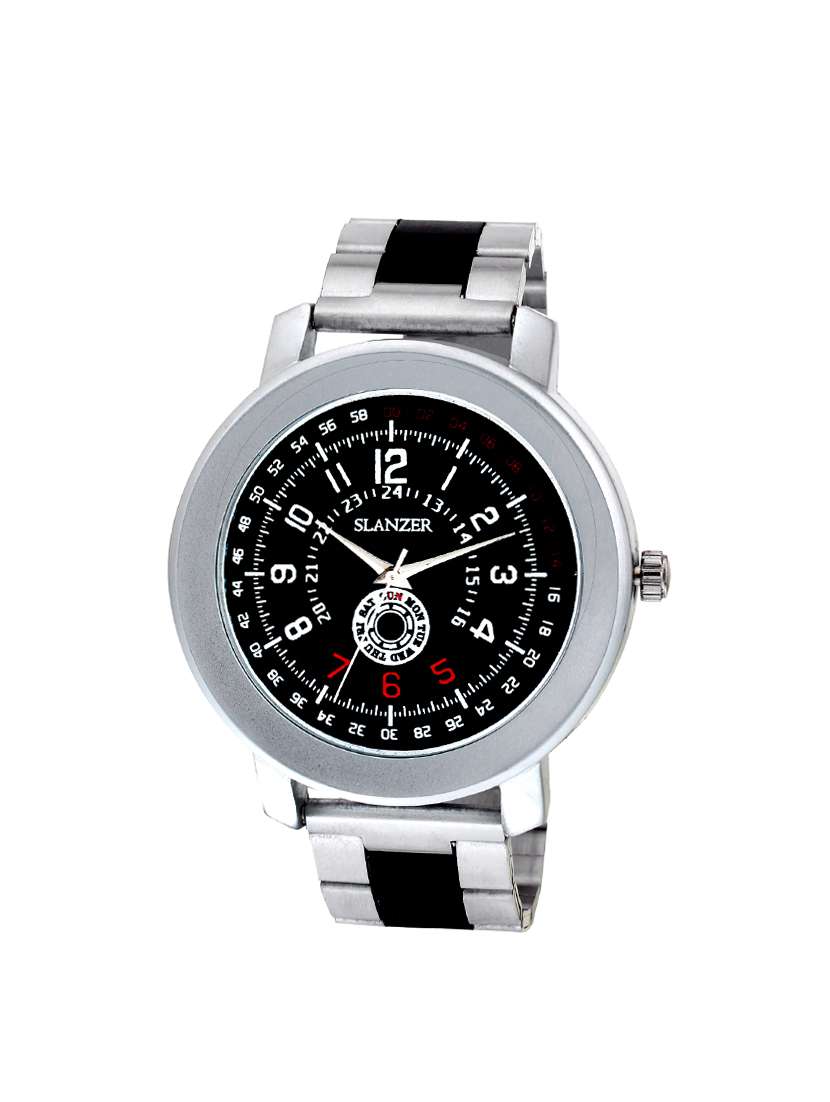 Slanzer Sterling SLZ-0045 Black Dial Stainless Steel Chain Analog Men's Watch