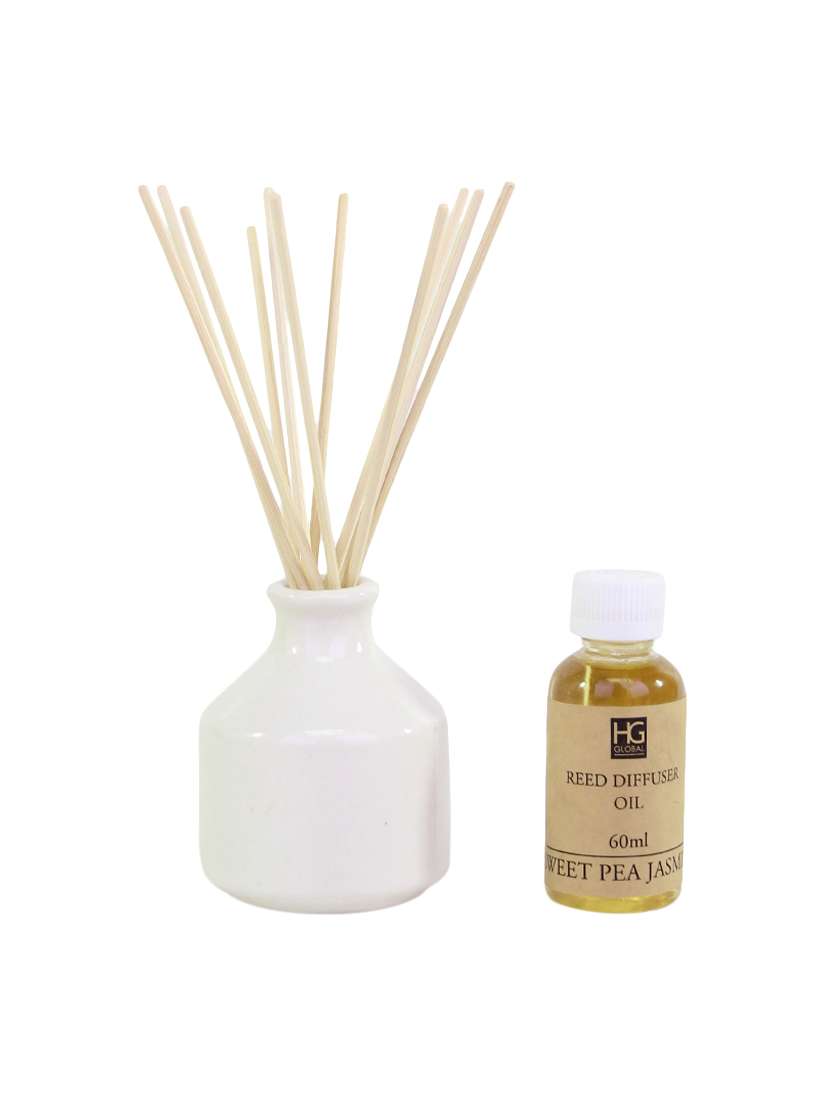 sweet pea jasmine reed diffuser with oil & plain reeds