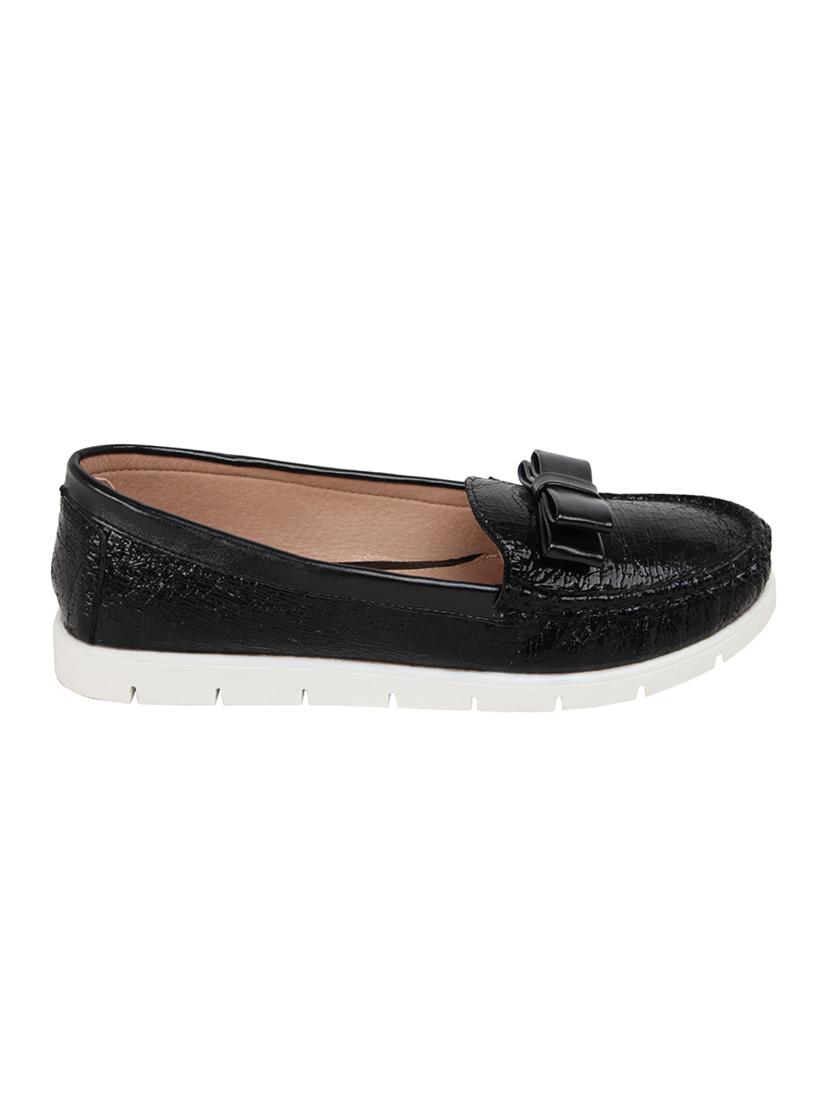 black pu slip on loafers - 14664368 -  Standard Image - 1