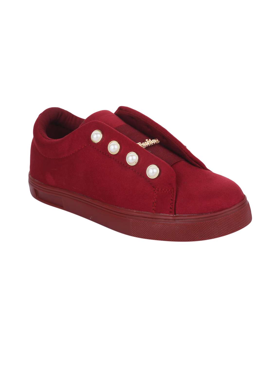 maroon suede laceup sneakers