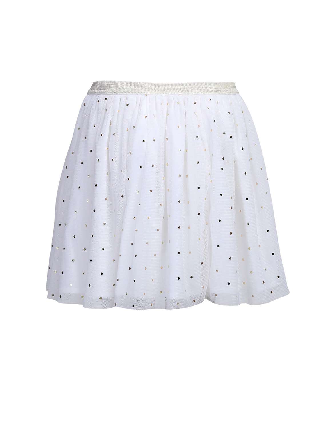 white polyester flared skirt - 14665605 -  Standard Image - 1