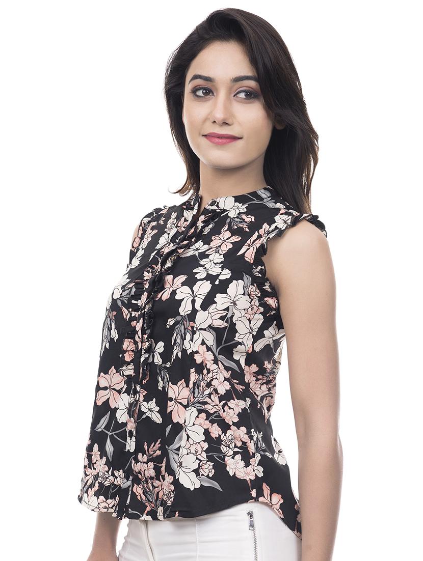 multi colored crepe top - 14666630 -  Standard Image - 1