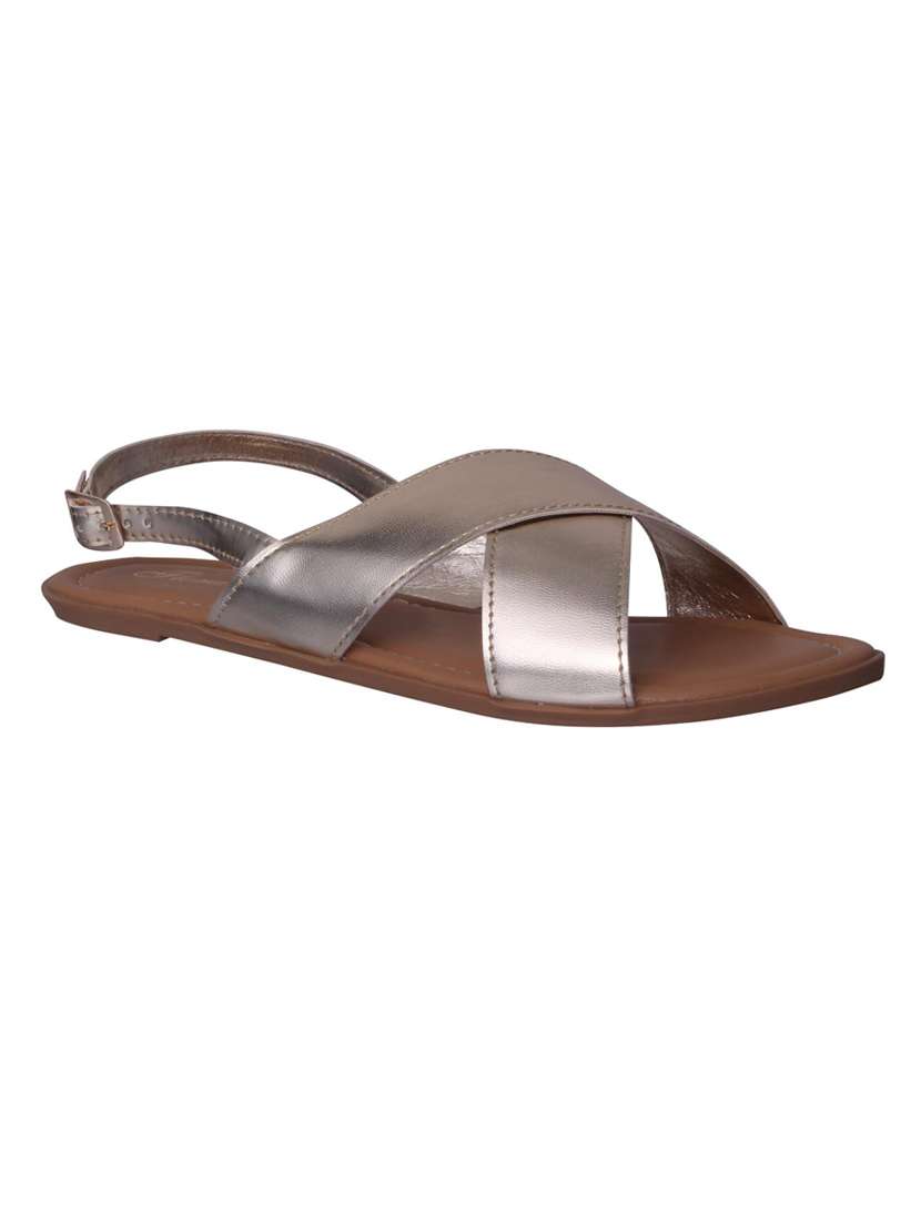 silver back strap sandal