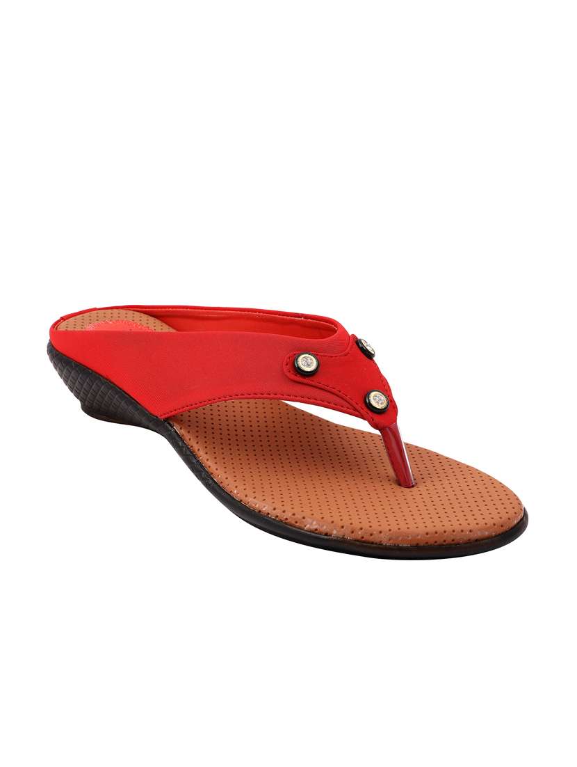 red  toe separator  sandal