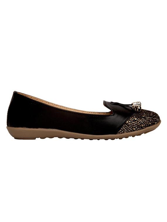 black leather slip on ballerina - 14677574 - Standard Image - 1