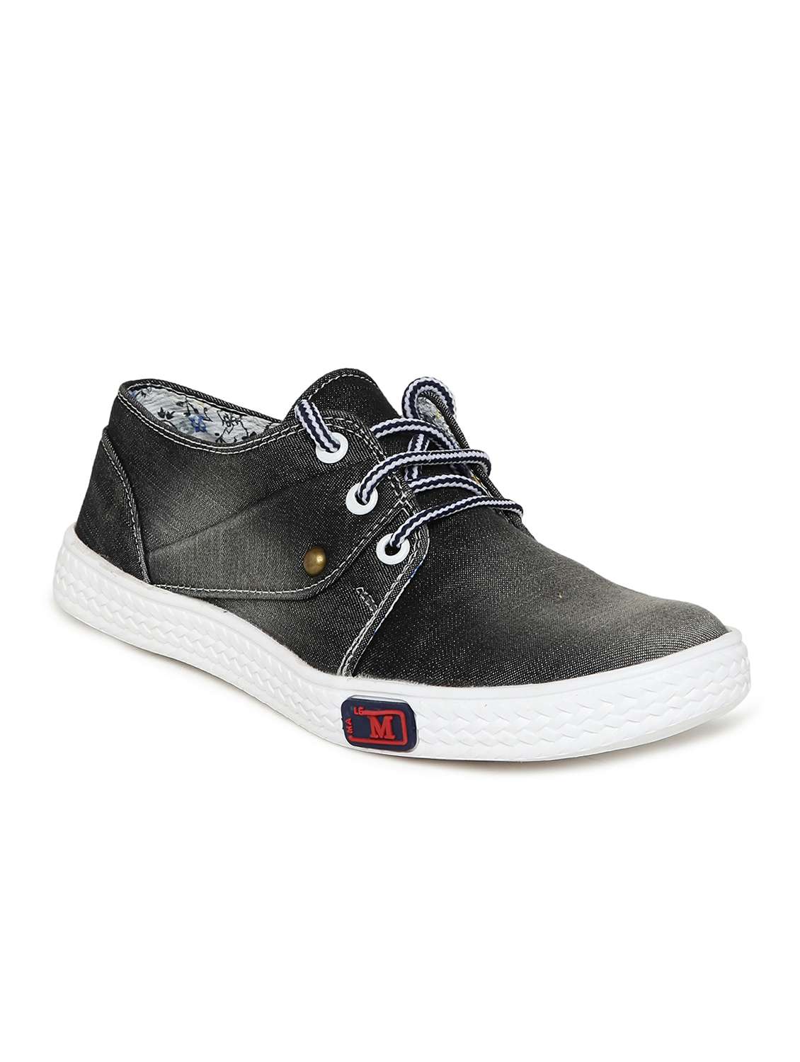 black canvas laceup sneakers