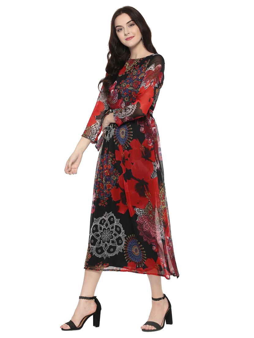 black printed maxi dress - 14679285 -  Standard Image - 1