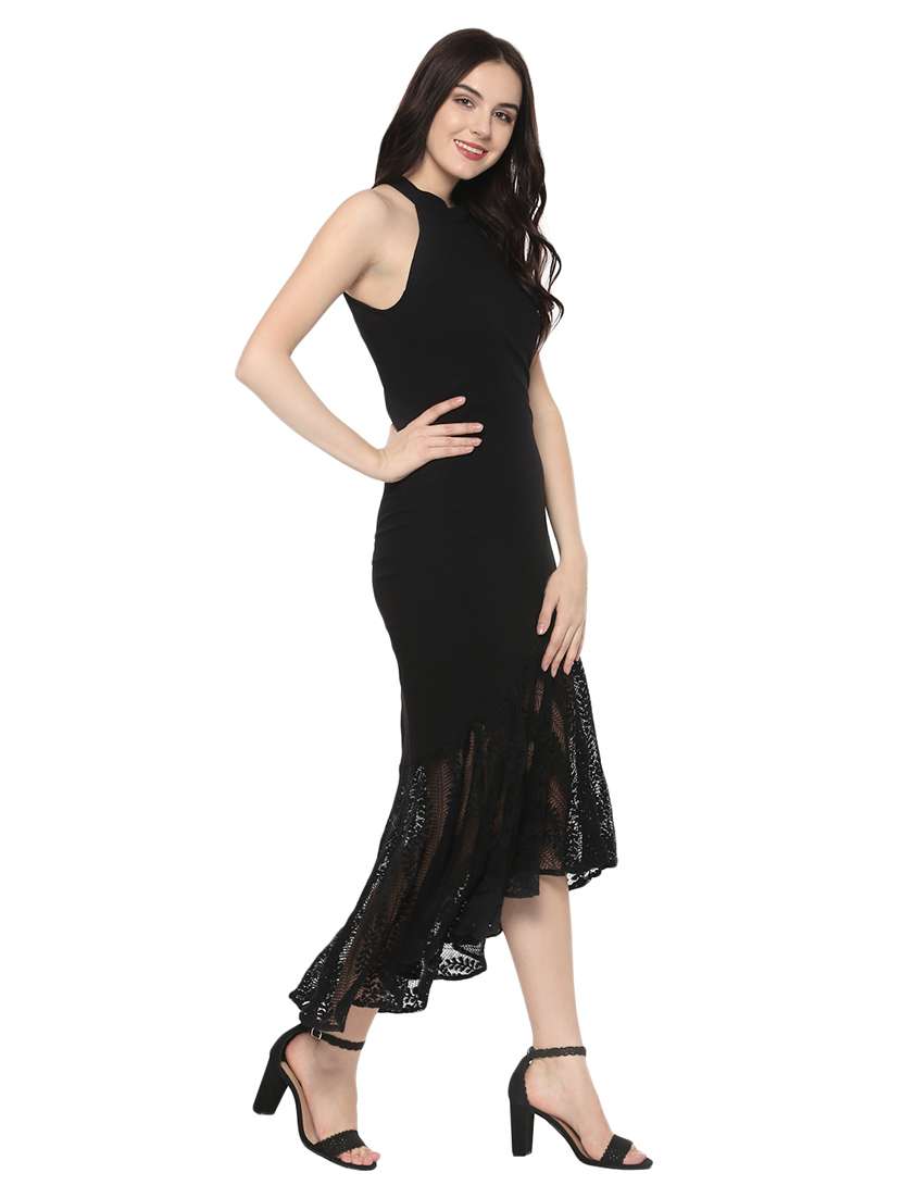solid black asymmetric dress - 14679288 -  Standard Image - 1