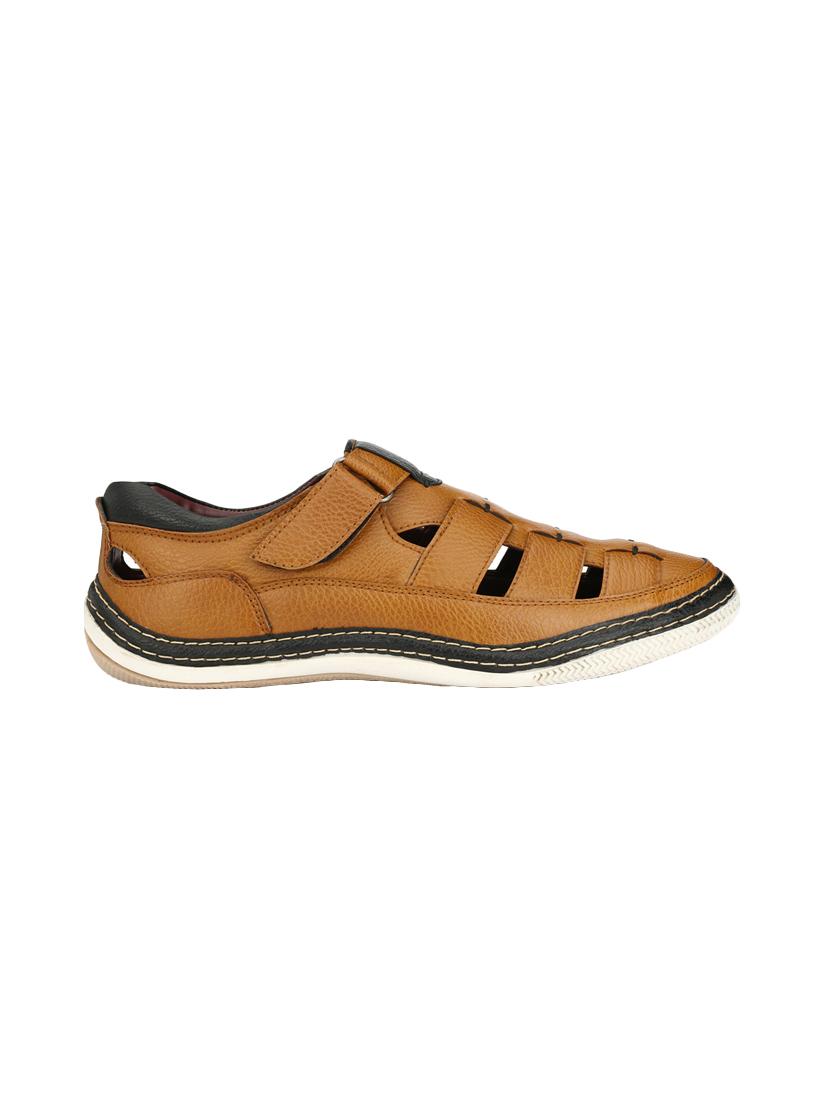 tan leatherette slip on sandal - 14704200 - Standard Image - 1
