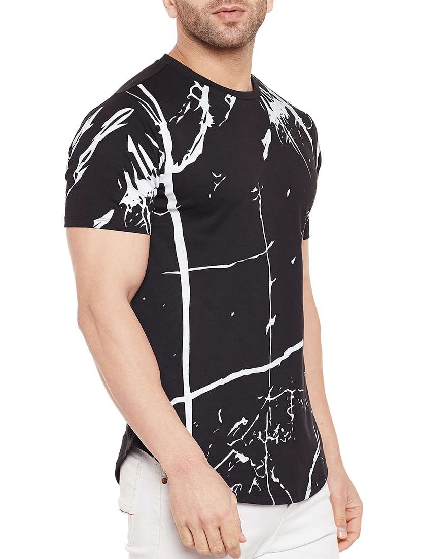 black front printed t-shirt - 14713994 -  Standard Image - 1