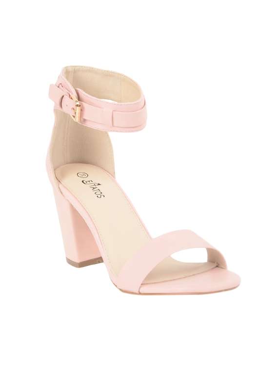 pink pu ankle strap sandals