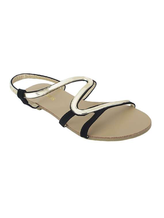black back strap sandal